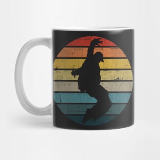 Break dance Silhouette On A Distressed Retro Sunset design Mug